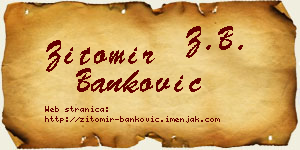 Žitomir Banković vizit kartica